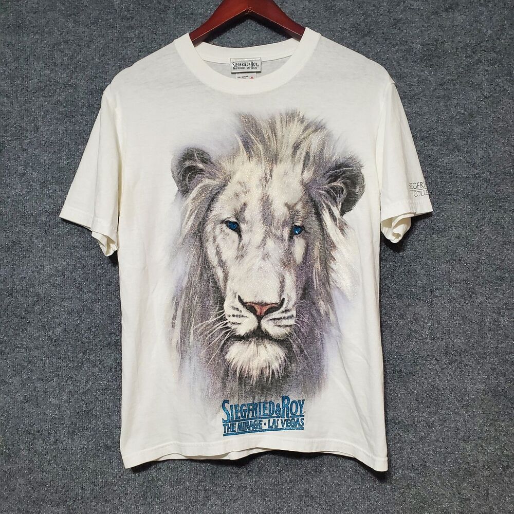 Vintage Siegfried & Roy White Tiger The Mirage Las Vegas Shirt Mens Size Small